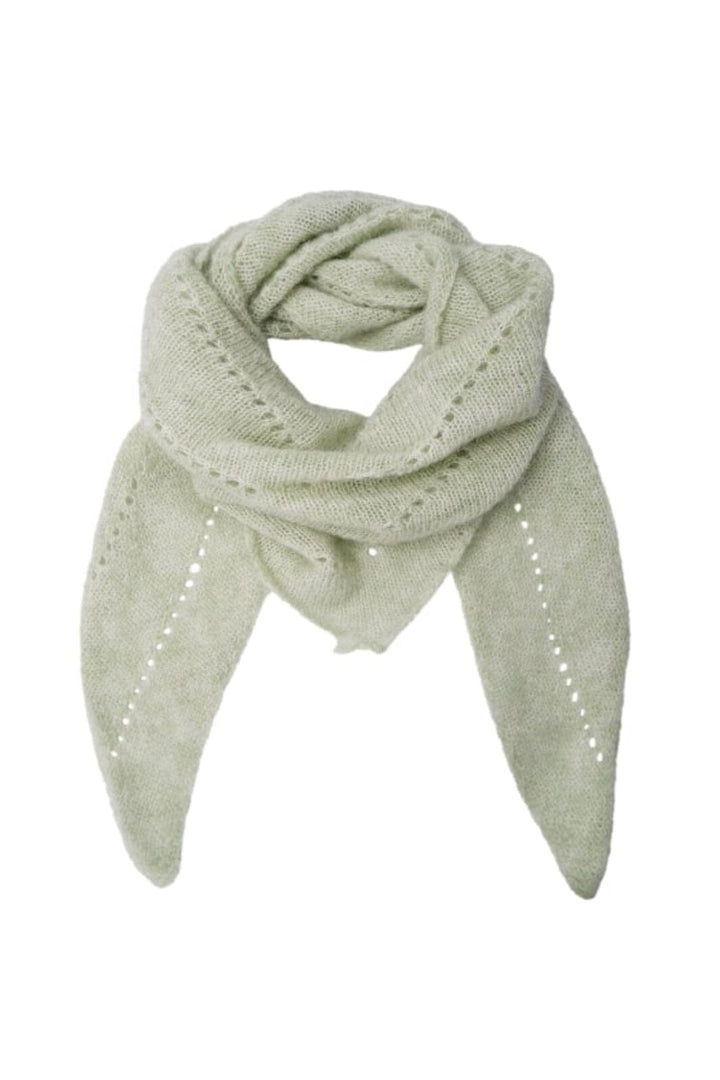 Forudbestilling - Black Colour - Bcdell Knitted Mini Scarf - Sage Green Tørklæder 