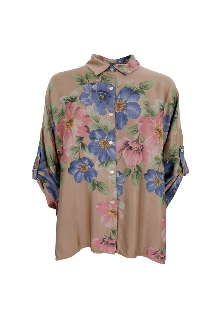 Black Colour - Bcemme Flower Shirt 40951 - Frappe