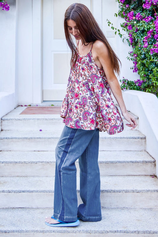 Black Colour - Bcnettie 2-Tone Box Jeans 40893 - Mid Blue Wash