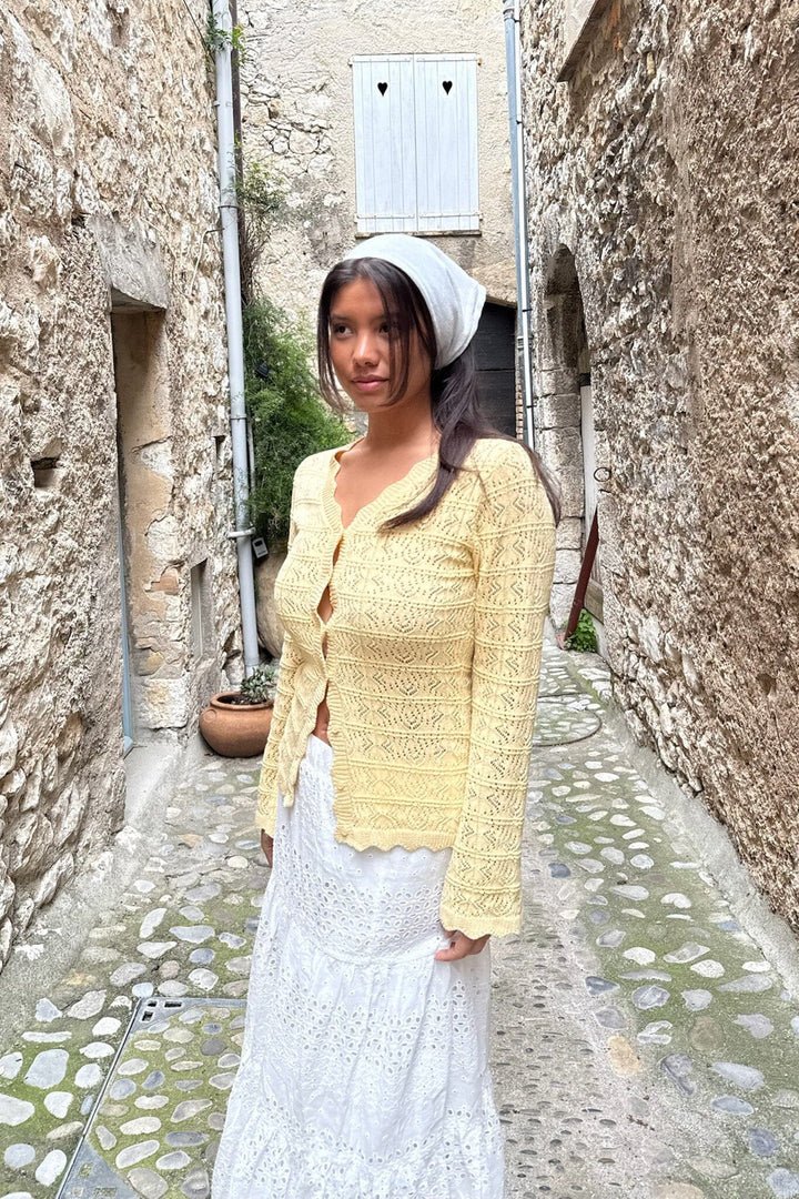 Forudbestilling - BYIC - Dagmaric Cardigan 1229 - Yellow Strikbluser 