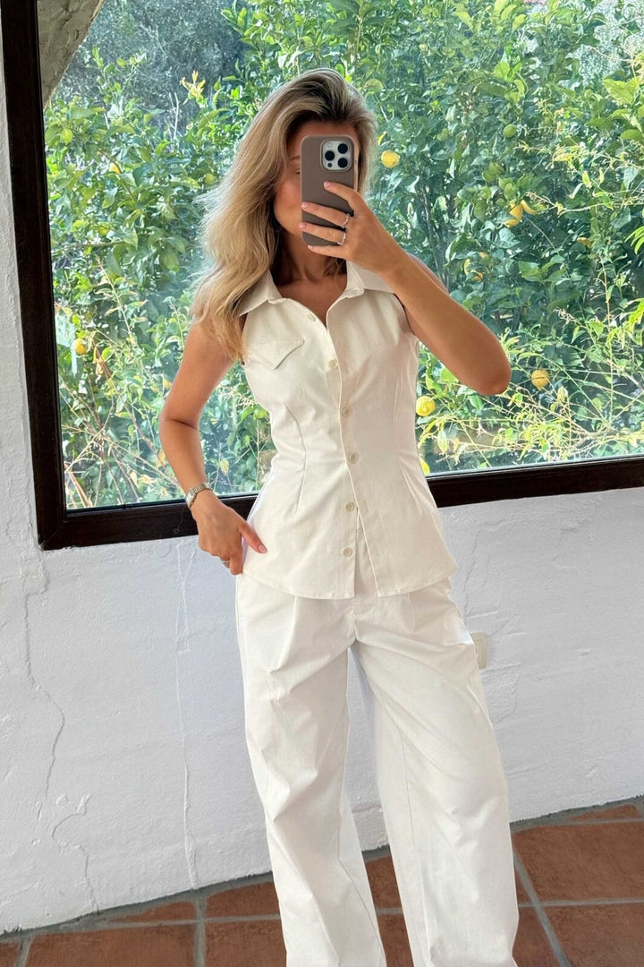 Forudbestilling - BYIC - Daisyic Top A23819 - White