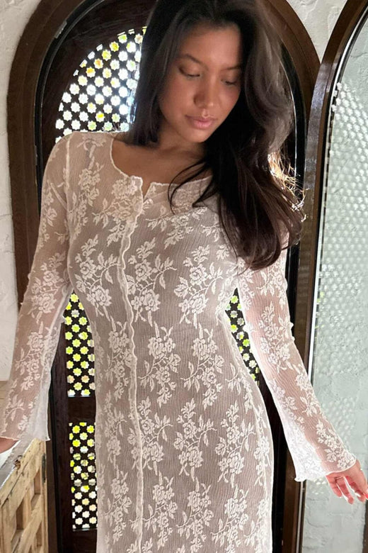 BYIC - Ivyic Long Dress 2612 - White Lace