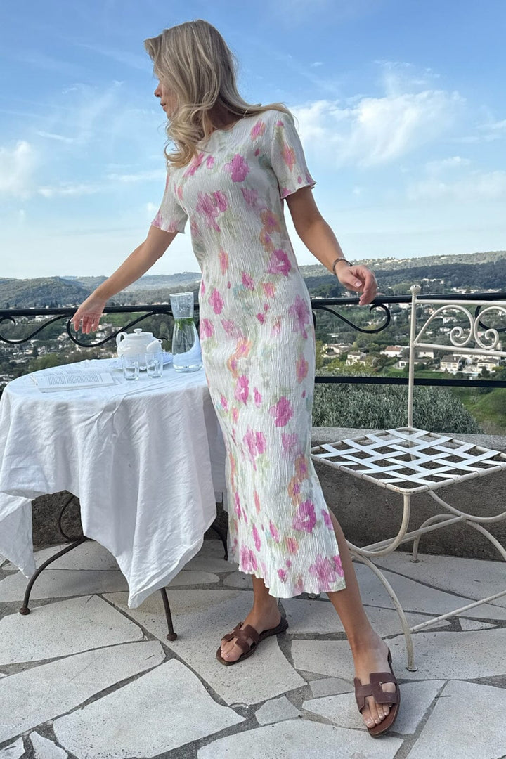 Forudbestilling - BYIC - Odaic Ss Dress A23834 - Pink Flower Blush Print Kjoler 