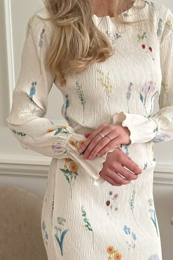 BYIC - Odineic Dress A23833 - Off White Flower Print