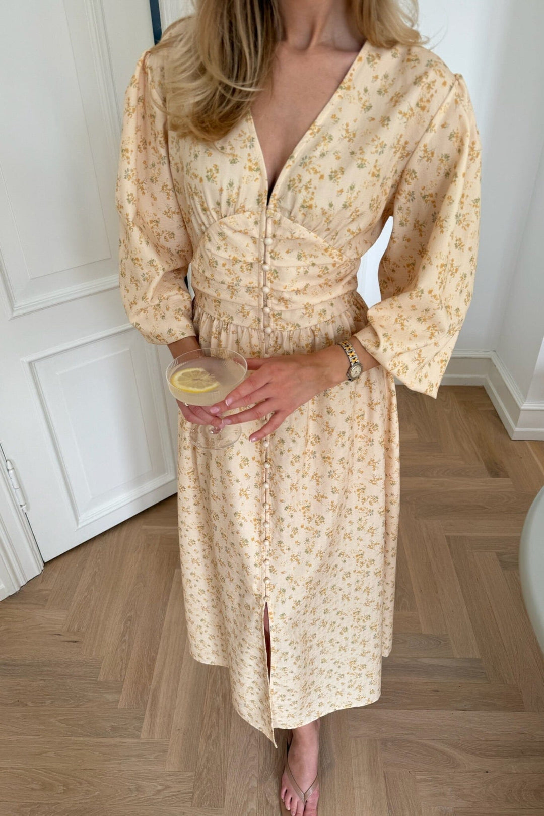 Forudbestilling - BYIC x Molly&My - Adelic Long Dress A2327 - Yellow Flower Print Kjoler 