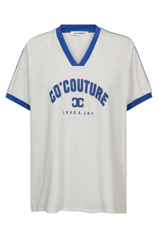 Co´Couture - Siaracc Oversize Sporty V-Tee 33140 - 11076 - Offwhitenewblue