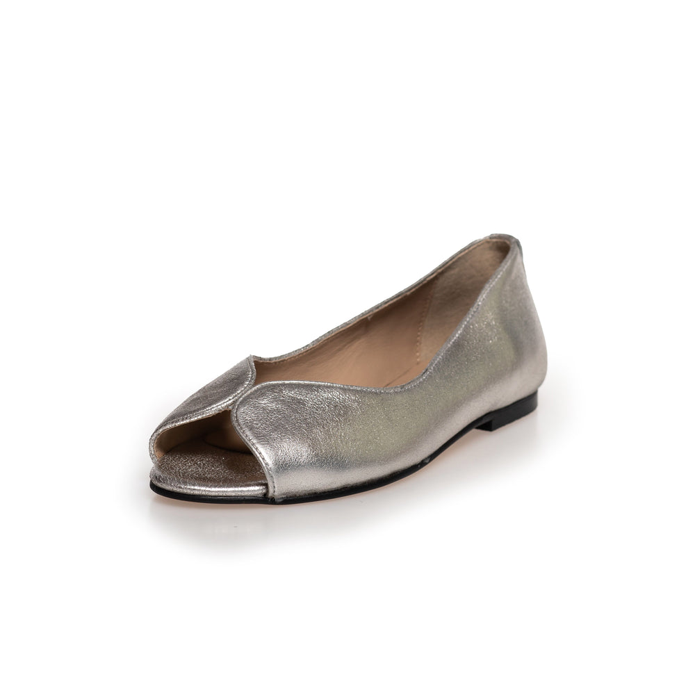 Forudbestilling - Copenhagen Shoes - Like A Melody Metallic - 0502 White Gold Ballerinaer 