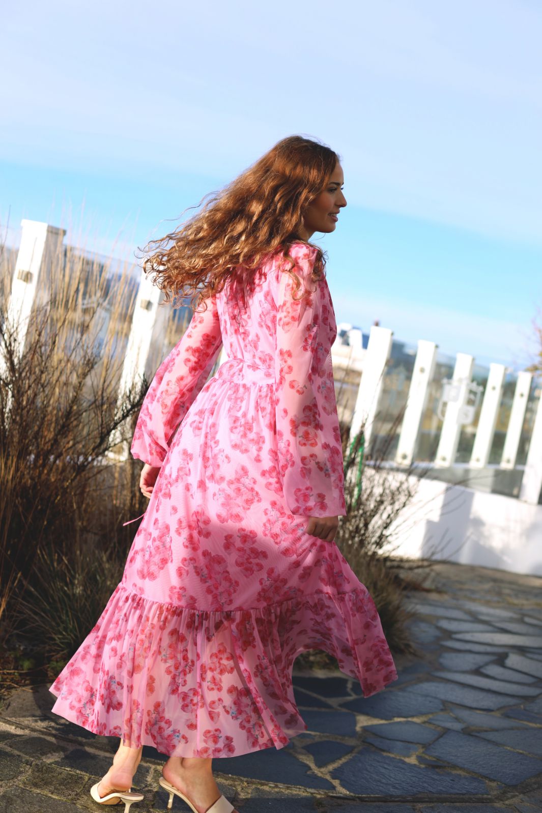 Forudbestilling - Cras - Debbie Dress - 8069 8069 Pink Roses Kjoler 