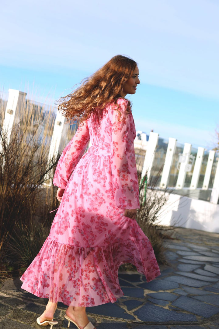 Forudbestilling - Cras - Debbie Dress - 8069 8069 Pink Roses Kjoler 