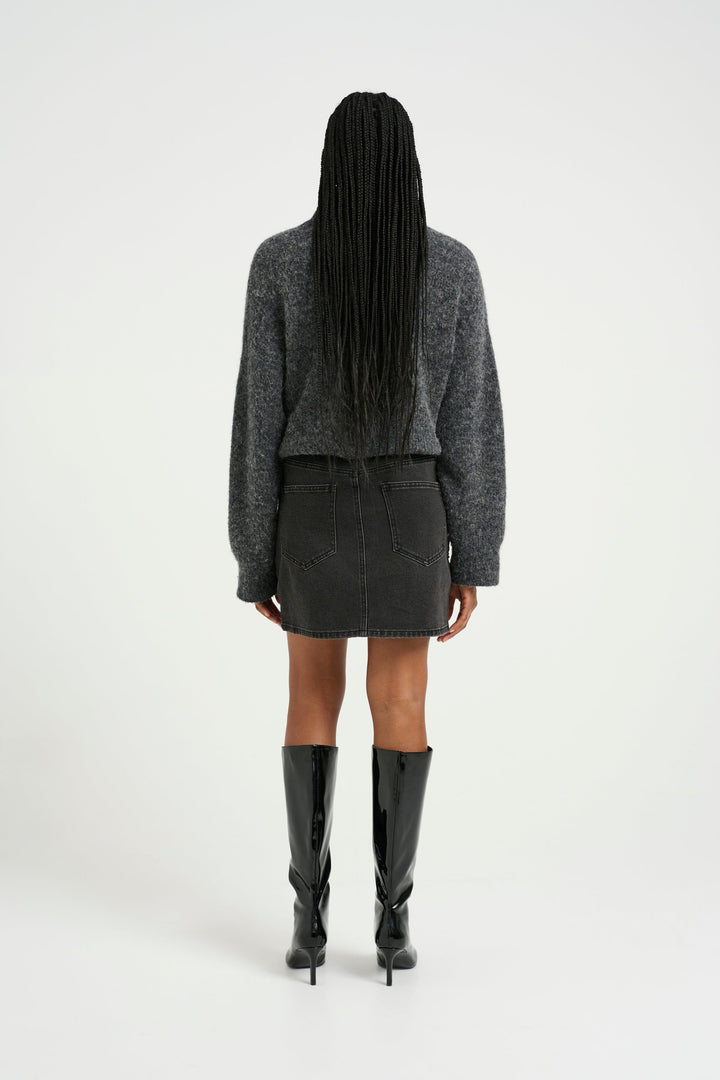 Forudbestilling - Gestuz - Similinagz Short Skirt 10909554 - 104987 Dark Grey Washed Nederdele 