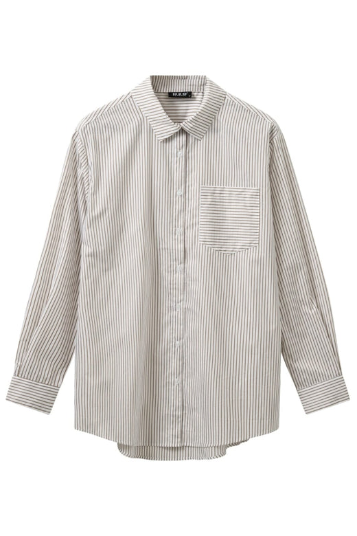 H2O - Rønne Essential Pajamas Shirt L/S 101018-2 - 7043 - White/Brown