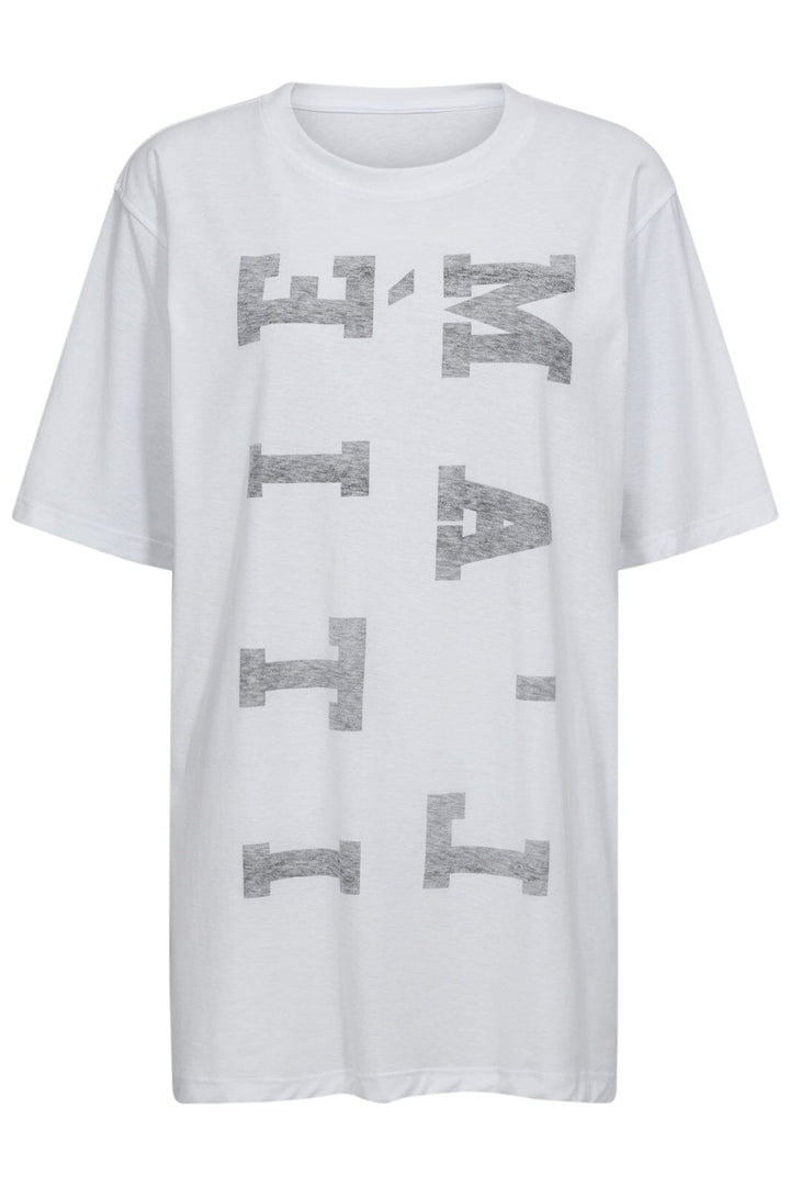 Forudbestilling - Haute L'Amitié - Maxi Reverse Logo Tee HL10231 - White/Black Print T-shirts 