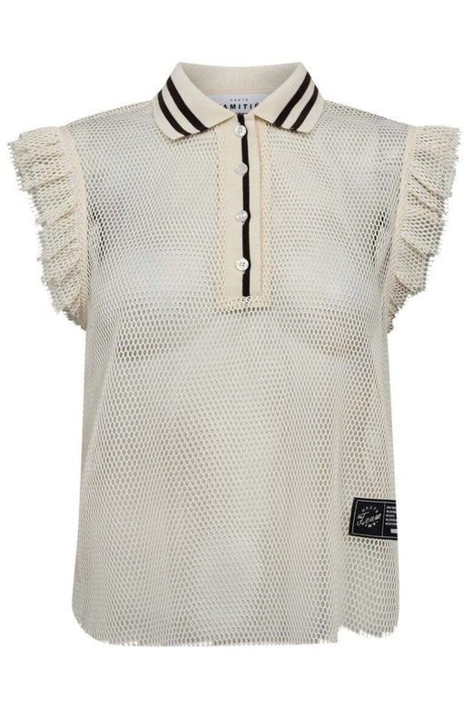 Haute L'Amitié - Net Frill Polo Top HL10094 - Off-White