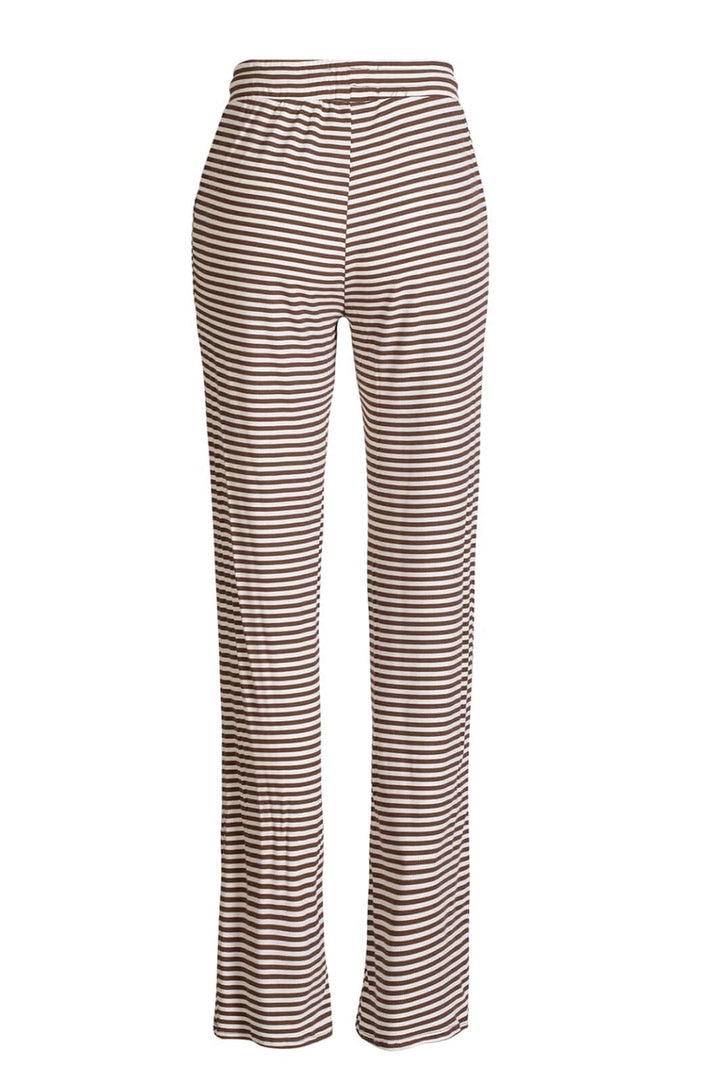Liberte - Natalia-Straight-Pants 22061 - Brown Creme Stripe