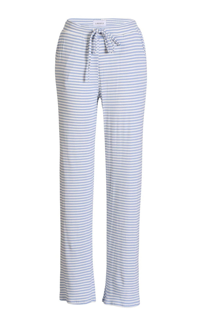 Liberte - Natalia-Straight-Pants 22061 - Light Blue White Stripe