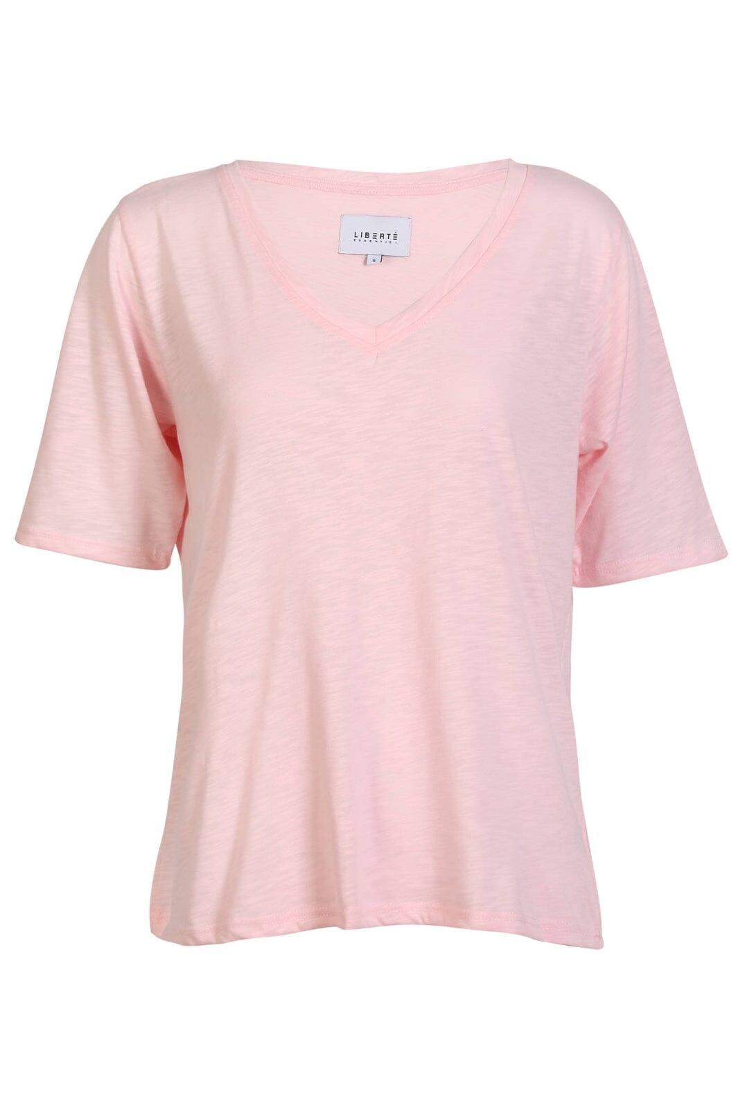 Liberte - Ulla-Ss-Vneck-Tshirt 21675 - Light Rose