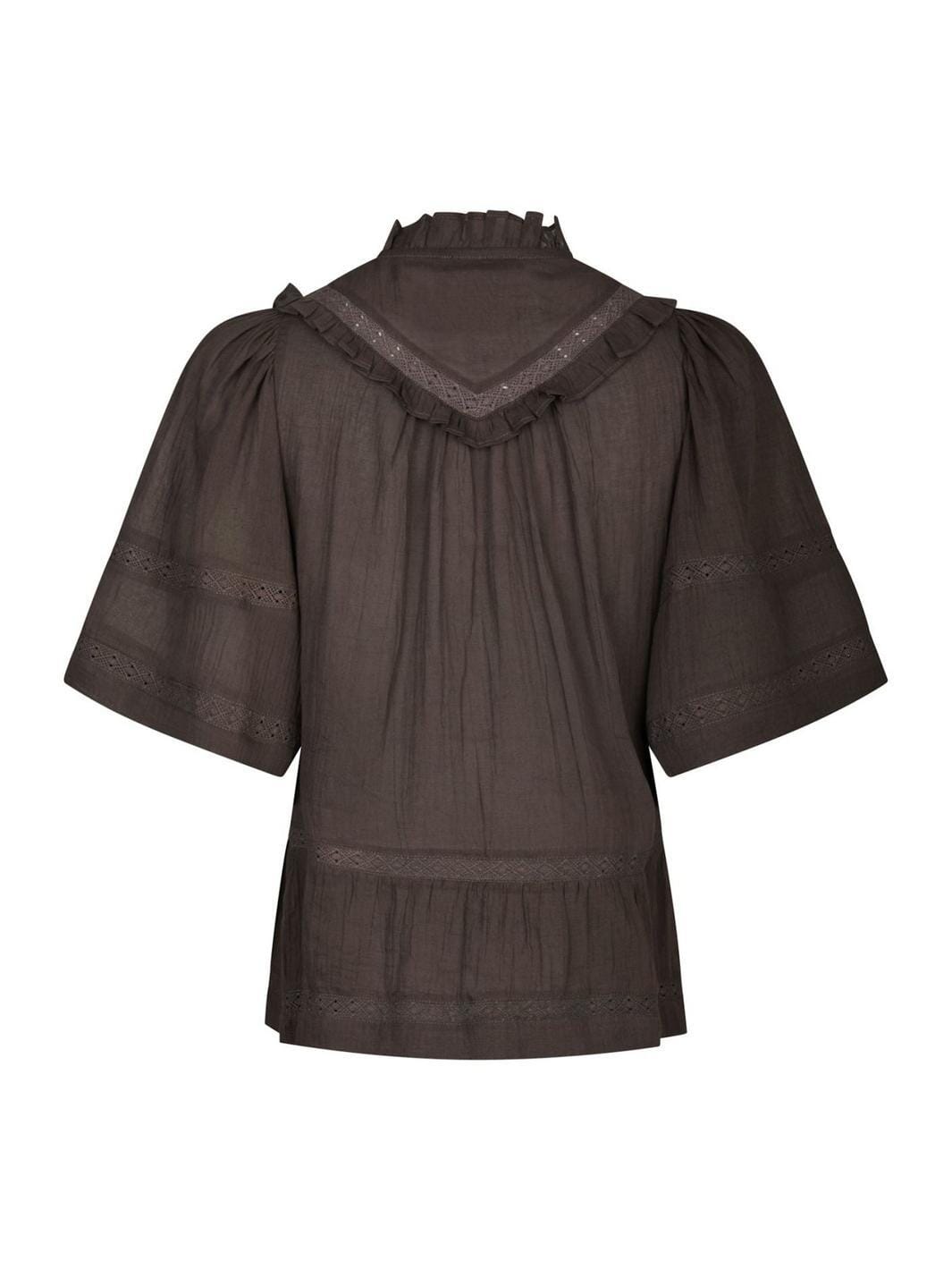 Forudbestilling - Neo Noir - Evienne S Voile Top 161856 - 676 - Dark Brown Toppe 