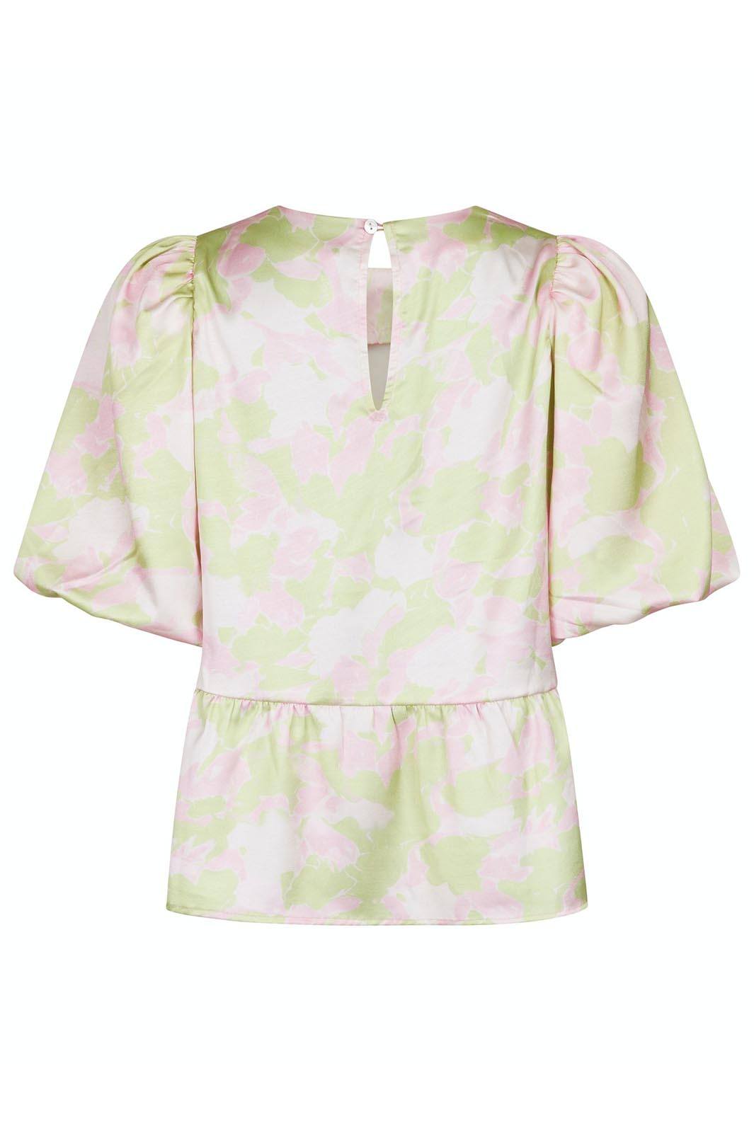 Forudbestilling - Neo Noir - Ruthie Flower Brush Blouse - Lime Green (Juni) Bluser 