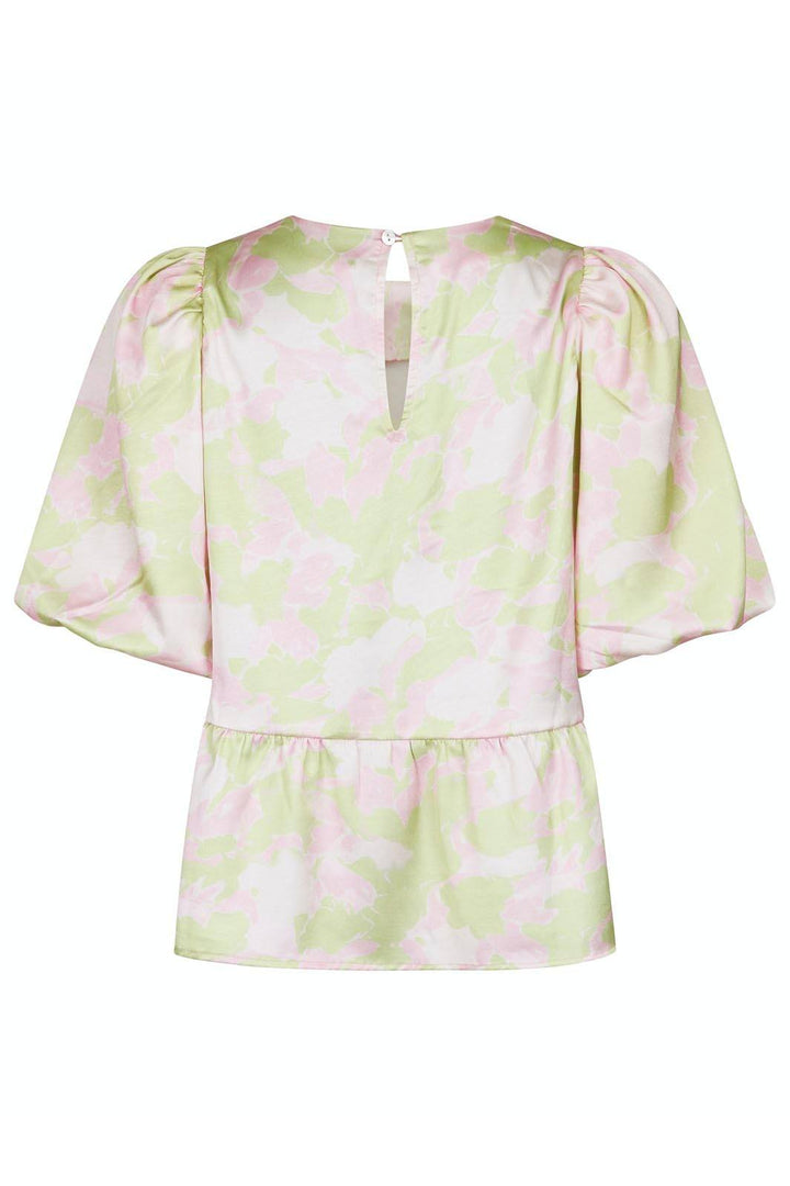 Forudbestilling - Neo Noir - Ruthie Flower Brush Blouse - Lime Green (Juni) Bluser 