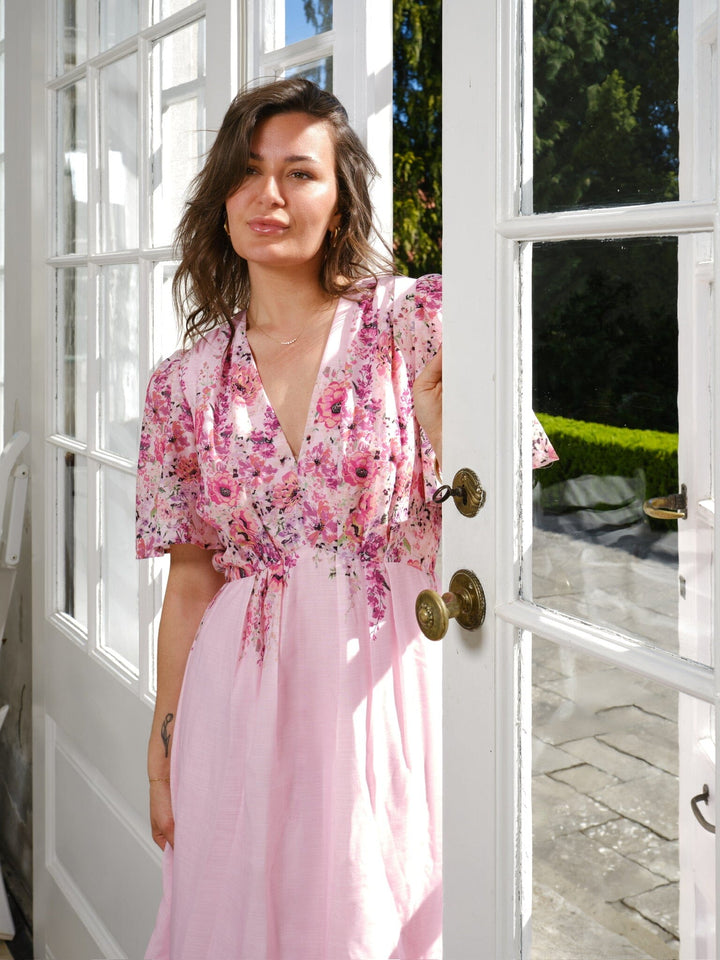 Voorbestelling - Neo Noir - Serna Flower Print Dress 166177 - 754 - Light Pink