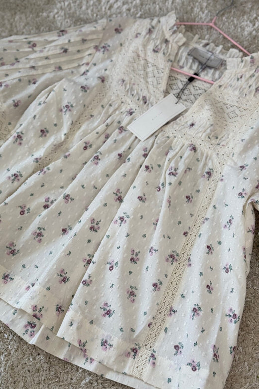 Forudbestilling - Neo Noir - Siama Dobby Flower Blouse 165279 - 121 - Off White Bluser 