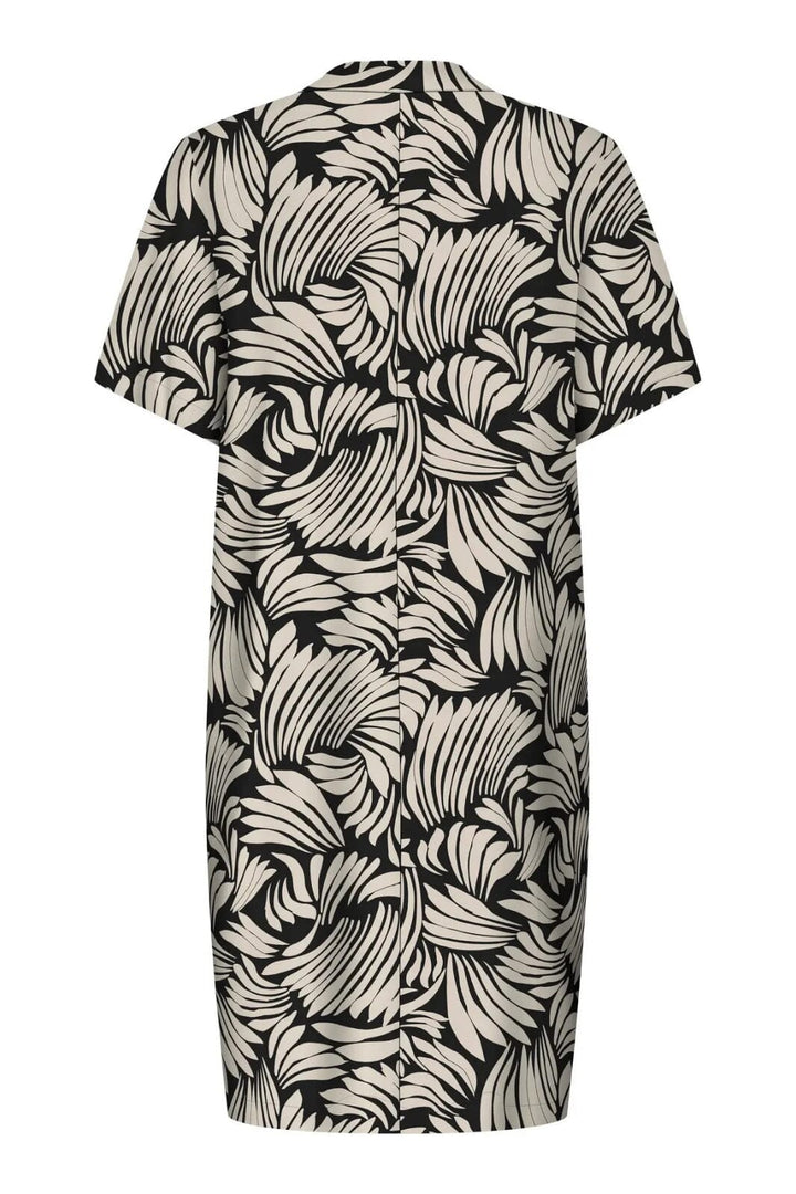 Forudbestilling - Only - Onlsusi Life Ss V-Neck Tunic Dress Wnn - 4881760 Black Sway Leaves