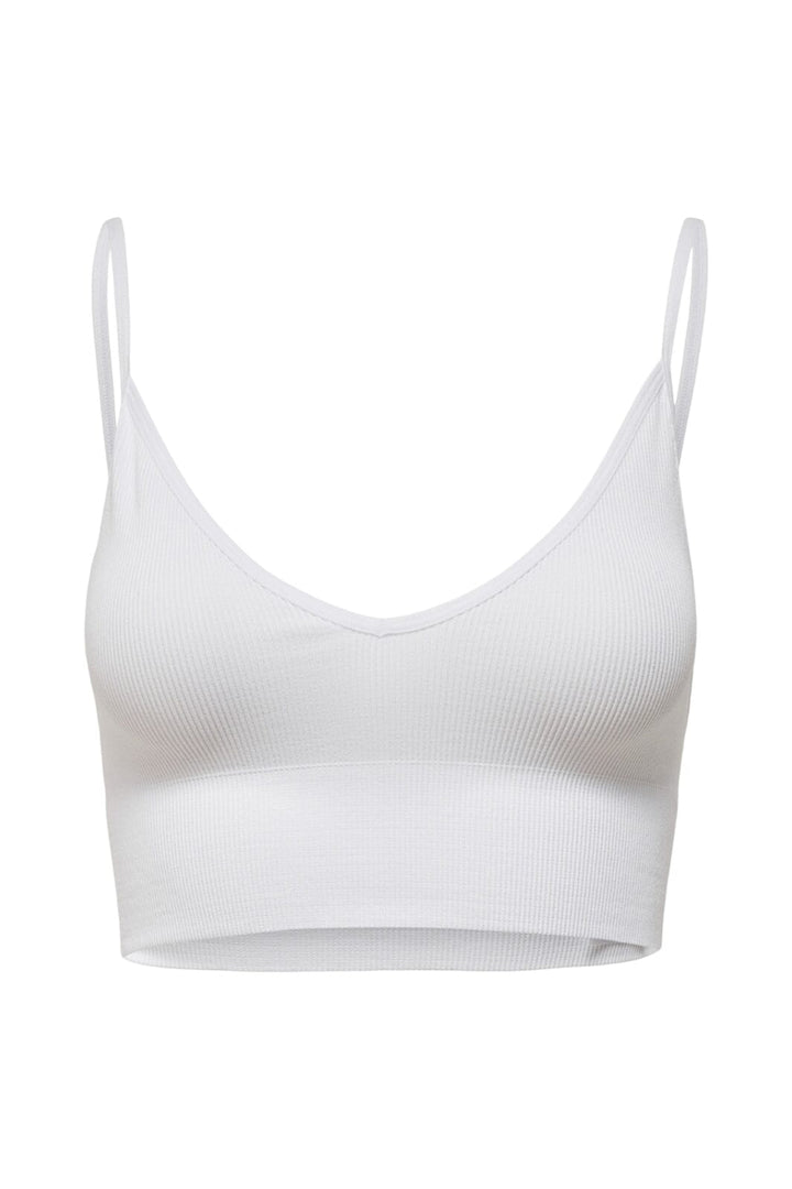 Only - Onlvicky Rib Seamless Vneck Top Acc - 3799604 Bright White