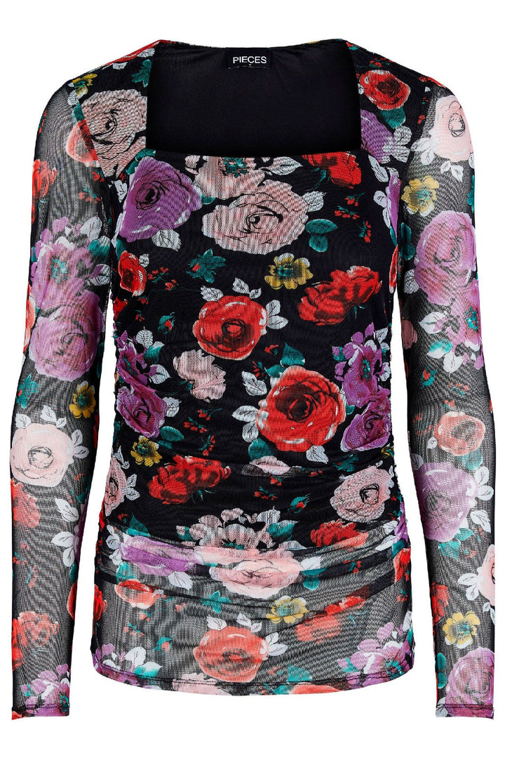 Forudbestilling - PIECES - PcDomia Ls Top - Black (Januar) Bluser 