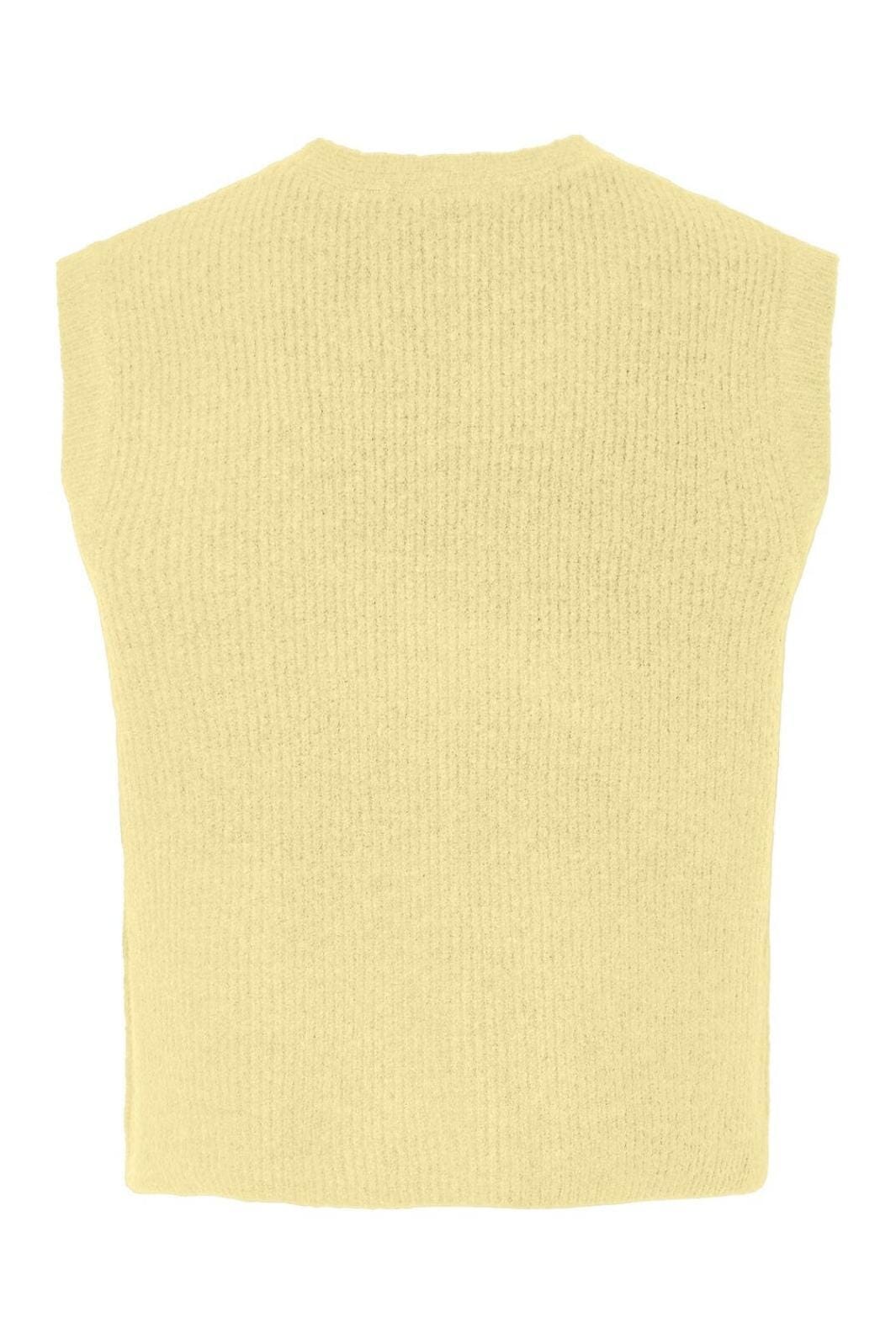 Pieces - Pcsilly Sl V-Neck Knit Vest - 4974532 French Vanilla