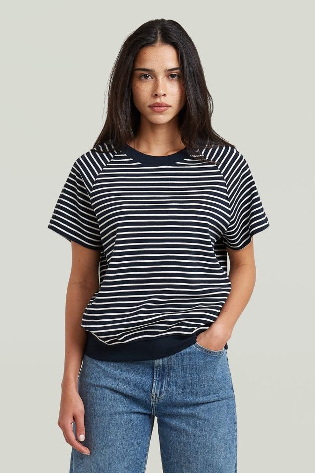 G-Star - Raglan  T Wmn D24512-D979-D517 - Salute/Milk Stripe