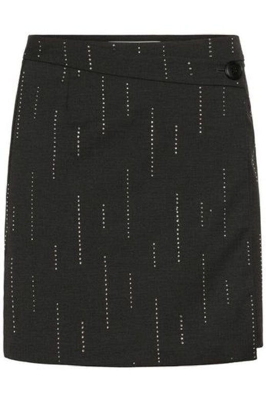 Gestuz - Gzadira Wrap Skirt 10910710 - 100494 - Dark Grey Melange Nederdele 