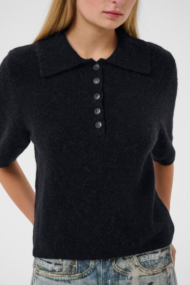 Gestuz - Gzalpha Ss Polo Pullover 10910852 - 108935 - Skycaptain Mélange Strikbluser 