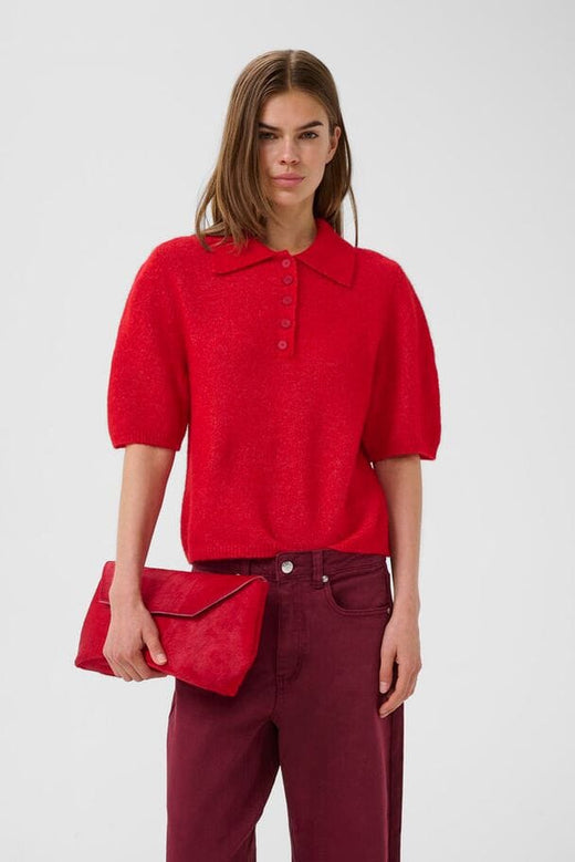 Gestuz - Gzalpha Ss Polo Pullover 10910852 - 109238 - Postbox Mélange Strikbluser 