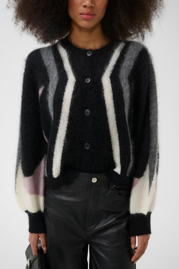 Gestuz - Gzdebbie Multi Cardigan 10911645 - 1000039 - Black/Off White/Grey/Quail Cardigans 
