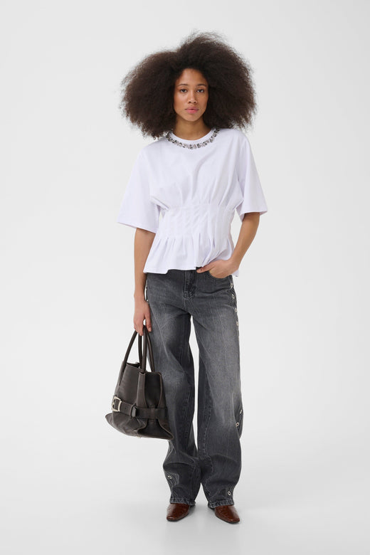 Gestuz - Gzinez Deco Tee 10911653 - 110601 - Bright White T-shirts 