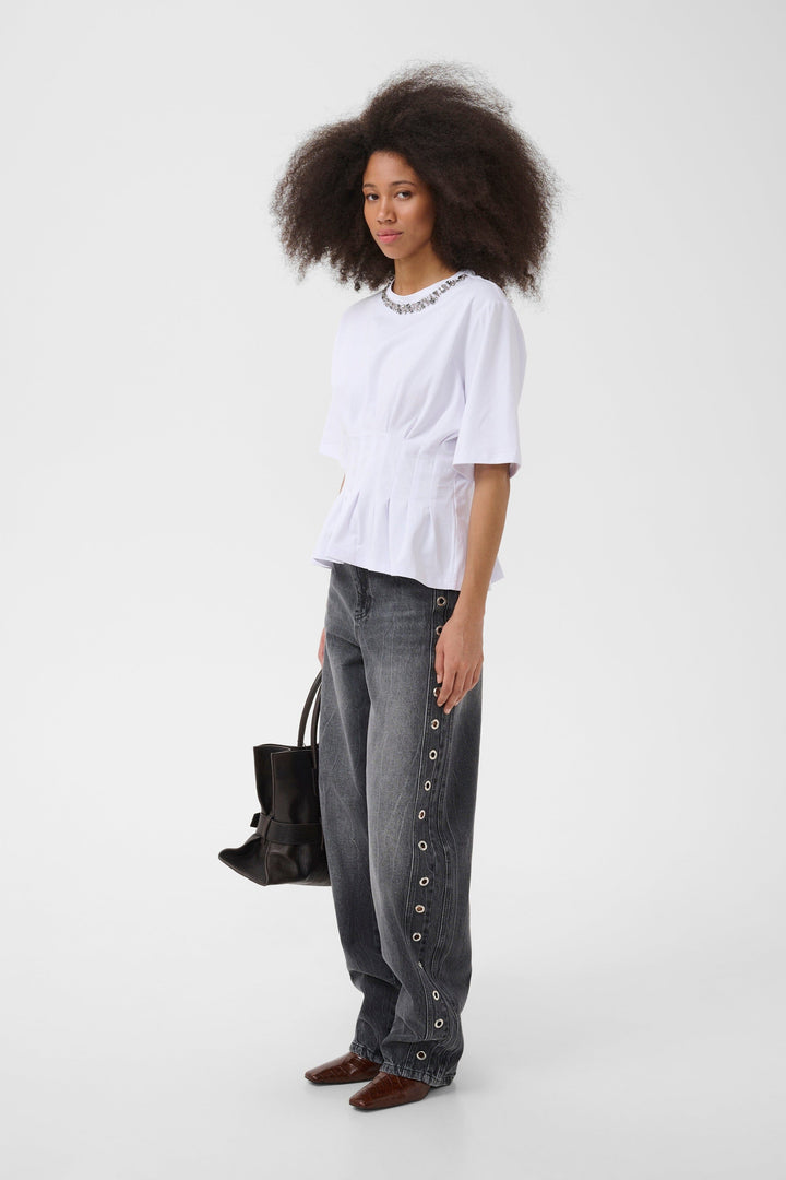 Gestuz - Gzinez Deco Tee 10911653 - 110601 - Bright White T-shirts 