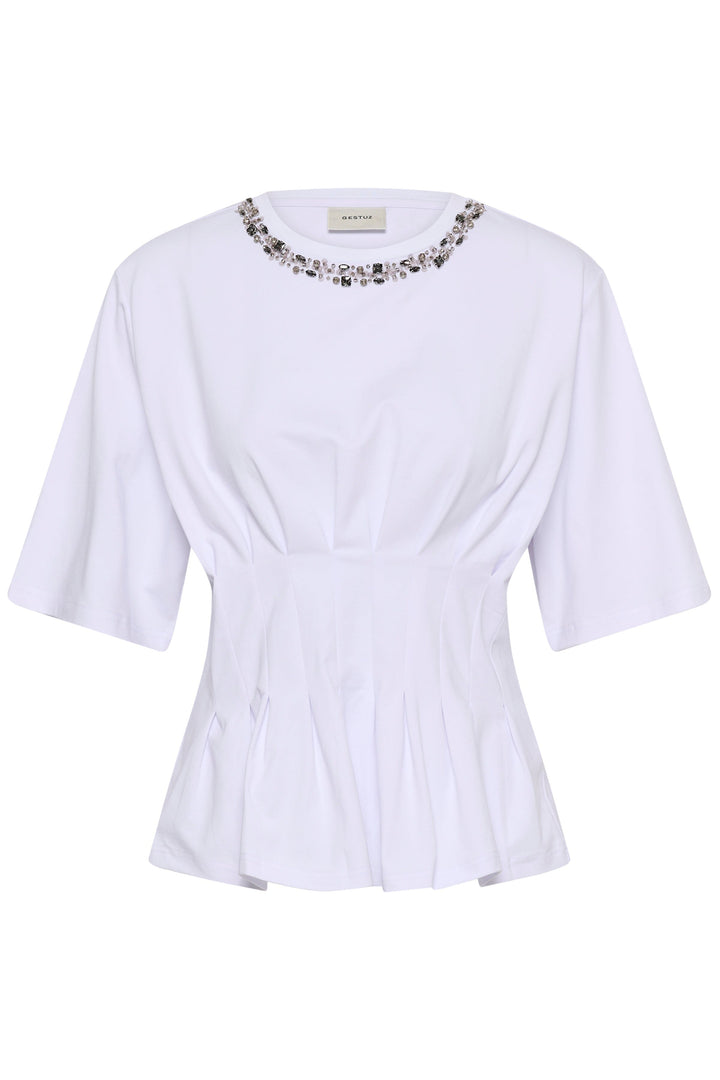 Gestuz - Gzinez Deco Tee 10911653 - 110601 - Bright White T-shirts 
