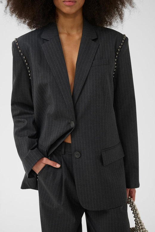 Gestuz - Gzlehela Blazer 10911590 - 1000026 - Dark Grey Pinstripe Blazere 
