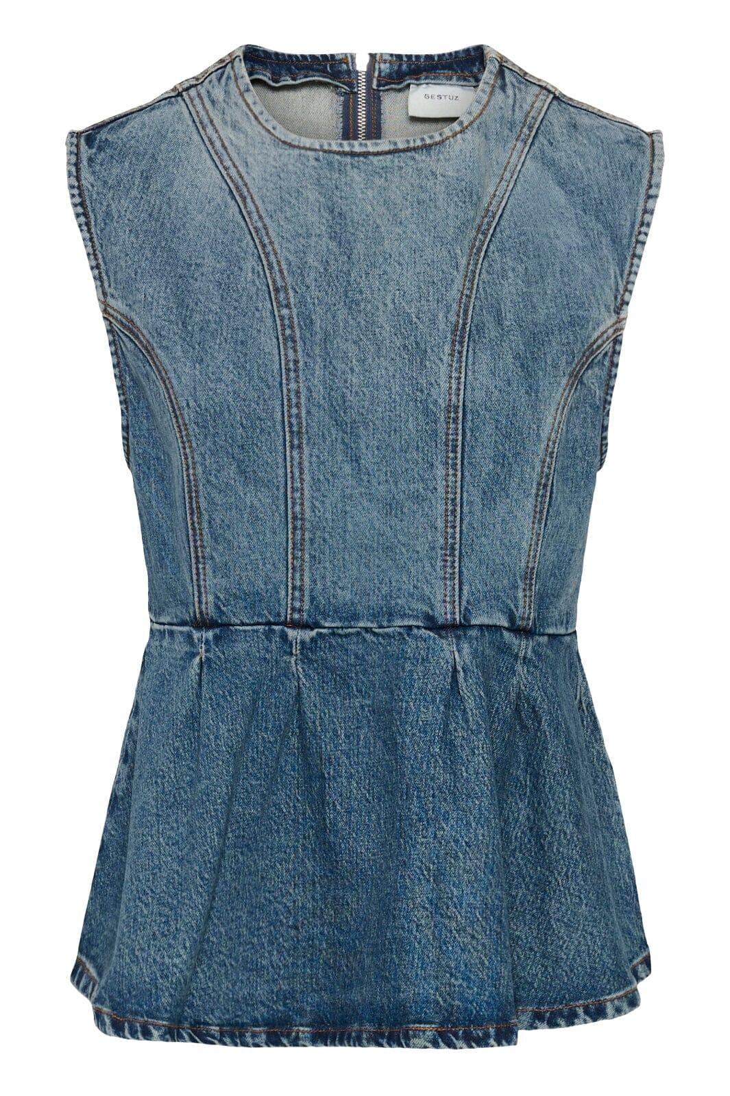Gestuz - Gzmelu Sl Top 10911346 - 109598 - Classic Mid Blue Wash Toppe 