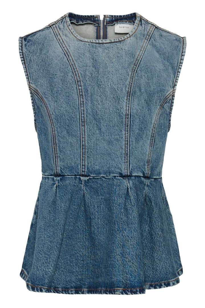 Gestuz - Gzmelu Sl Top 10911346 - 109598 - Classic Mid Blue Wash Toppe 