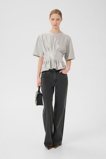 Gestuz - Gzpamila Tee 10910766 - 108672 - Lgm / Silver Glitte Foil T-shirts 