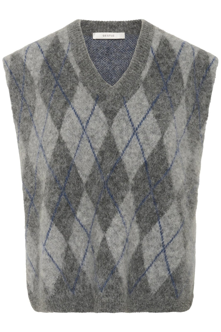 Gestuz - Gzsasi Vest 10910731 - 108584 - Check Dark Grey/Grey/Blue Comb Frakker 