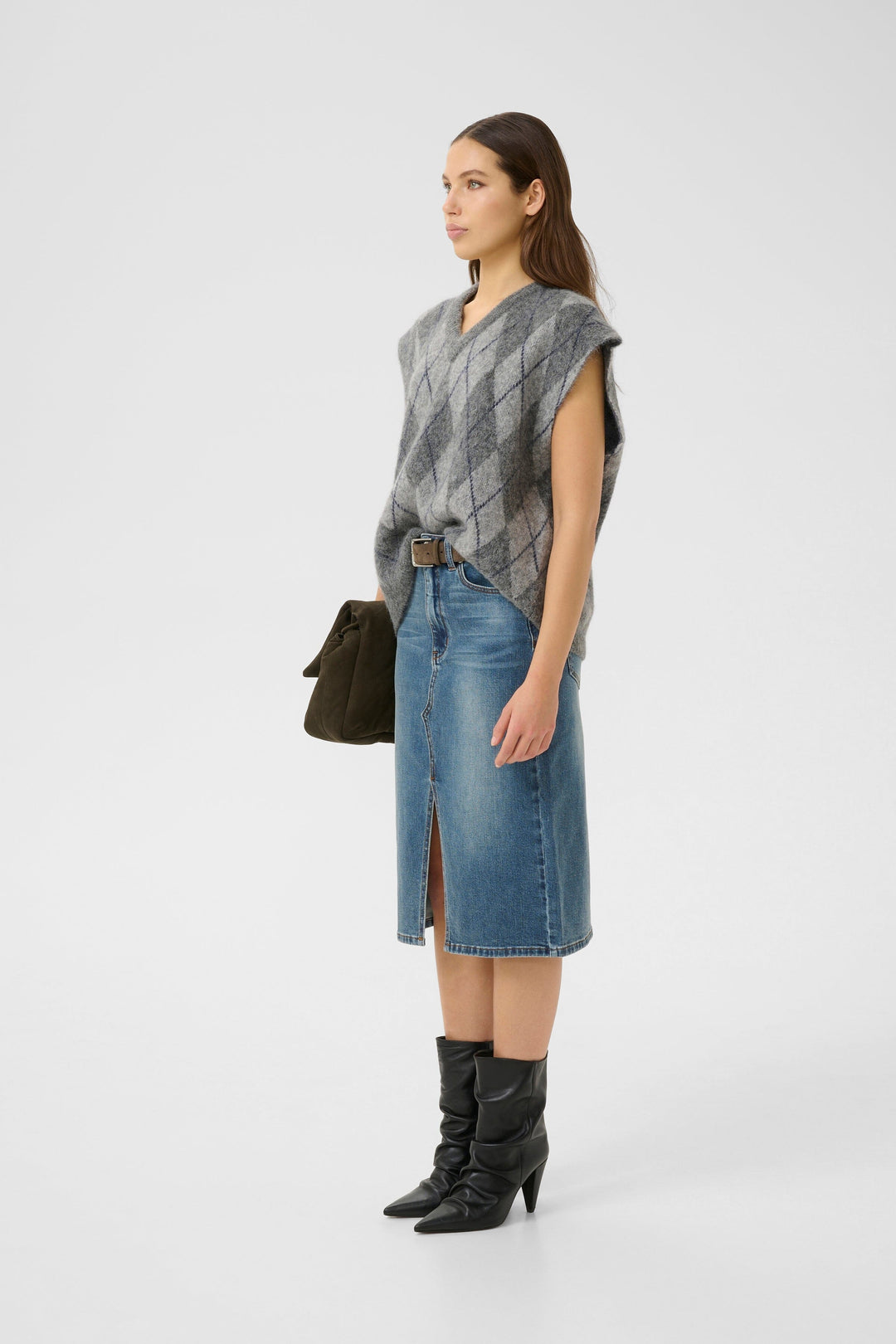 Gestuz - Gzsasi Vest 10910731 - 108584 - Check Dark Grey/Grey/Blue Comb Frakker 