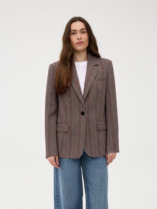 Gossia - Beatricego Blazer G3322 - Brown Blue Checks Blazere 