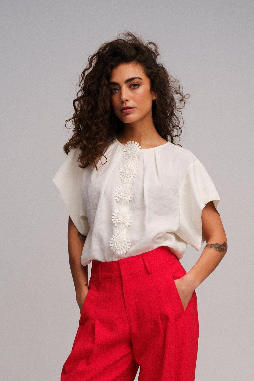 Gossia - Bellamygo Blouse G2961 - Creme Bluser 