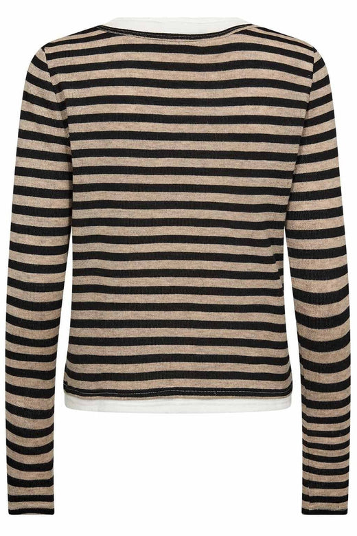 Gossia - Elmago Blouse G3119 - Sand Brown Stripes Bluser 