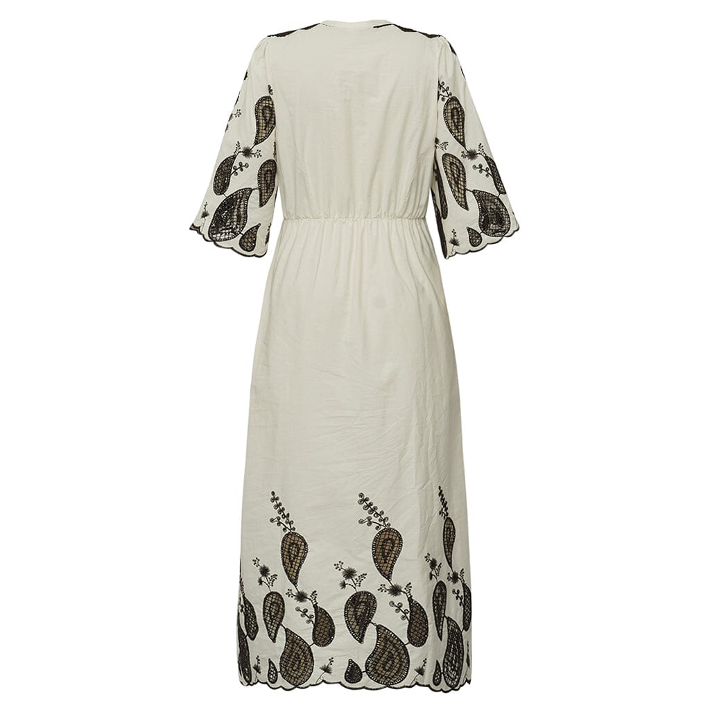 Gossia - Safinago Dress G2842 - Creme - Brown Kjoler 