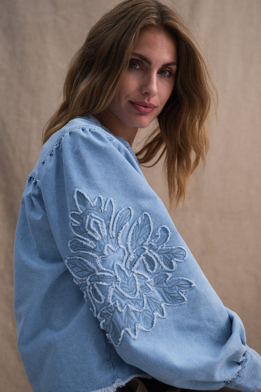 Gossia - Salomago Blouse G2747 - Light Blue Denim Bluser 