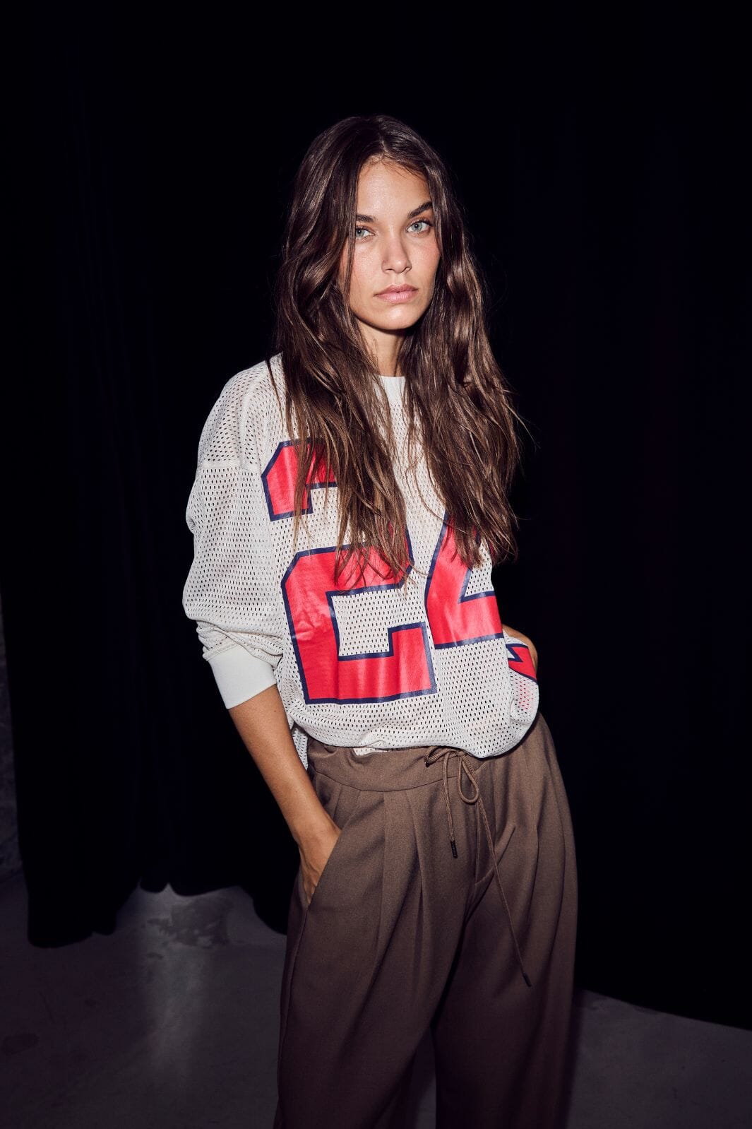 Haute L'Amitié - American Football Ls Tee HL10049 - Pearl/ Red T-shirts 