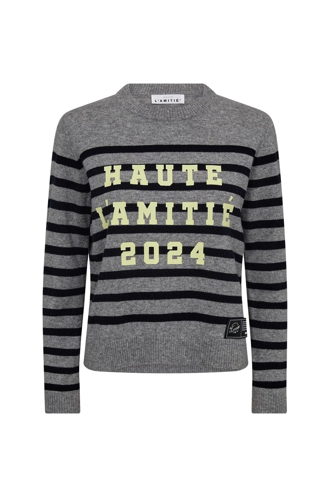 Haute L'Amitié - Cash Ls Stripe Logo Knit HL10261 - Light Grey Melange